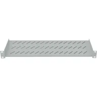 Półka 1U 150mm Rack 19, 2 pkt mocowania, perforowana, szara