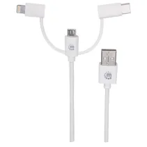 Kabel USB 2.0 3w1 USB-A na Lightning, USB-C, MicroB  M/M 1m