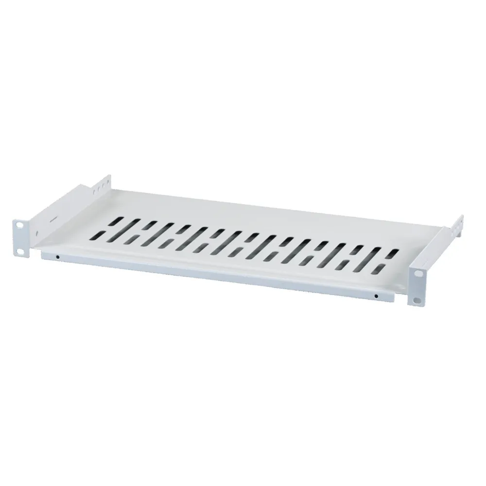 Półka 1U 250mm rack 19, perforowana, szara