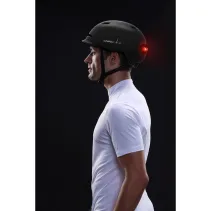 Kask miejski 54-58cm światła LED czujnik upadku SOS czarny