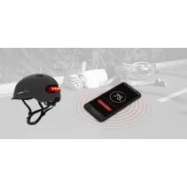 Kask miejski 54-58cm światła LED czujnik upadku SOS czarny