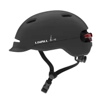 Kask miejski 54-58cm światła LED czujnik upadku SOS czarny