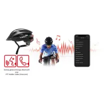 Kask rowerowy MTB Bluetooth 58-62cm LED/SOS/Intercom czarny
