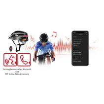 Kask rowerowy MTB Bluetooth 54-58cm LED/SOS/Intercom szary