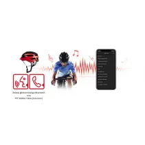 Kask rowerowy MTB Bluetooth 58-62cm LED/SOS/Intercom czerwony