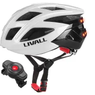 Kask szosowy Bluetooth 55-61cm LED/SOS/Intercom biały