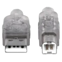 Kabel USB 2.0 USB-A na USB-B M/M 1.8m  srebrny
