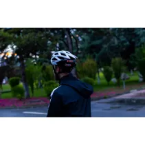 Kask szosowy Bluetooth 55-61cm LED/SOS/Intercom biały