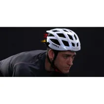 Kask szosowy Bluetooth 55-61cm LED/SOS/Intercom biały