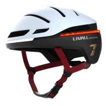 Kask szosowy 54-58cm światła LED czujnik upadku SOS biały