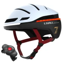 Kask szosowy 58-62cm światła LED czujnik upadku SOS biały