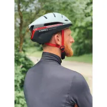Kask szosowy 58-62cm światła LED czujnik upadku SOS biały