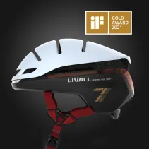Kask szosowy 58-62cm światła LED czujnik upadku SOS biały