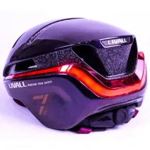 Kask szosowy 54-58cm światła LED czujnik upadku SOS fioletowy