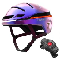 Kask szosowy 58-62cm światła LED czujnik upadku SOS fioletowy