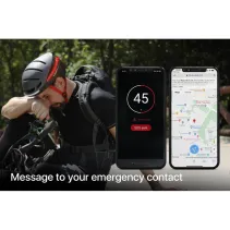 Kask szosowy 58-62cm światła LED czujnik upadku SOS fioletowy