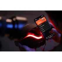 Kask szosowy 58-62cm światła LED czujnik upadku SOS fioletowy