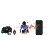 Kask szosowy Bluetooth 55-61cm LED/SOS/Intercom biały