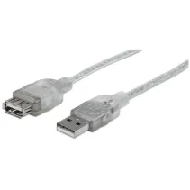 Kabel USB 2.0 przedłużacz USB-A na USB-A M/F 3.0m Srebrny