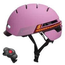 Kask miejski Bluetooth 57-61cm LED/SOS/Intercom różowy