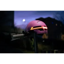 Kask miejski Bluetooth 57-61cm LED/SOS/Intercom różowy