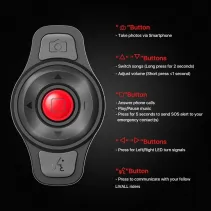 Kask szosowy Bluetooth 55-61cm LED/SOS/Intercom czerwony