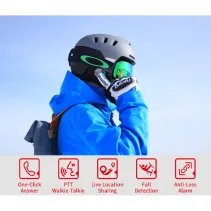 Kask narciarski Bluetooth 57-61cm Intercom/SOS szary