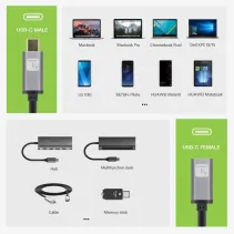 Kabel USB 3.0 przedłużacz  USB-C na USB-C 3.2 Gen2 M/F 1M