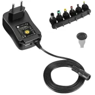 Zasilacz 230V uniwersalny 7.2W/0.6A 3-12V 6 wtyków DC i USB