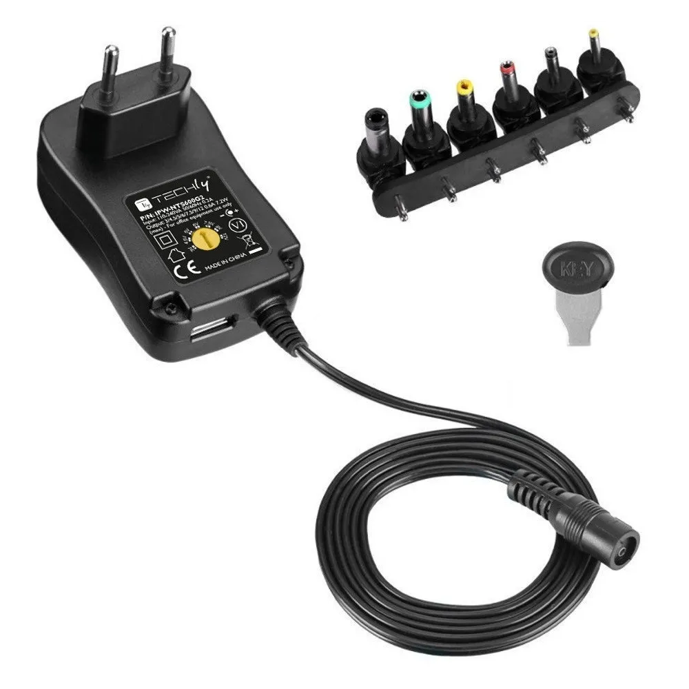 Zasilacz 230V uniwersalny 7.2W/0.6A 3-12V 6 wtyków DC i USB