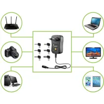 Zasilacz 230V uniwersalny 7.2W/0.6A 3-12V 6 wtyków DC i USB