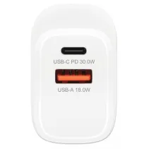 Manhattan 406321 Szybka ładowarka 2x USB QC 18W i PD 30W