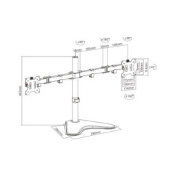 Ramię biurko 2XLCD 17-32 stand