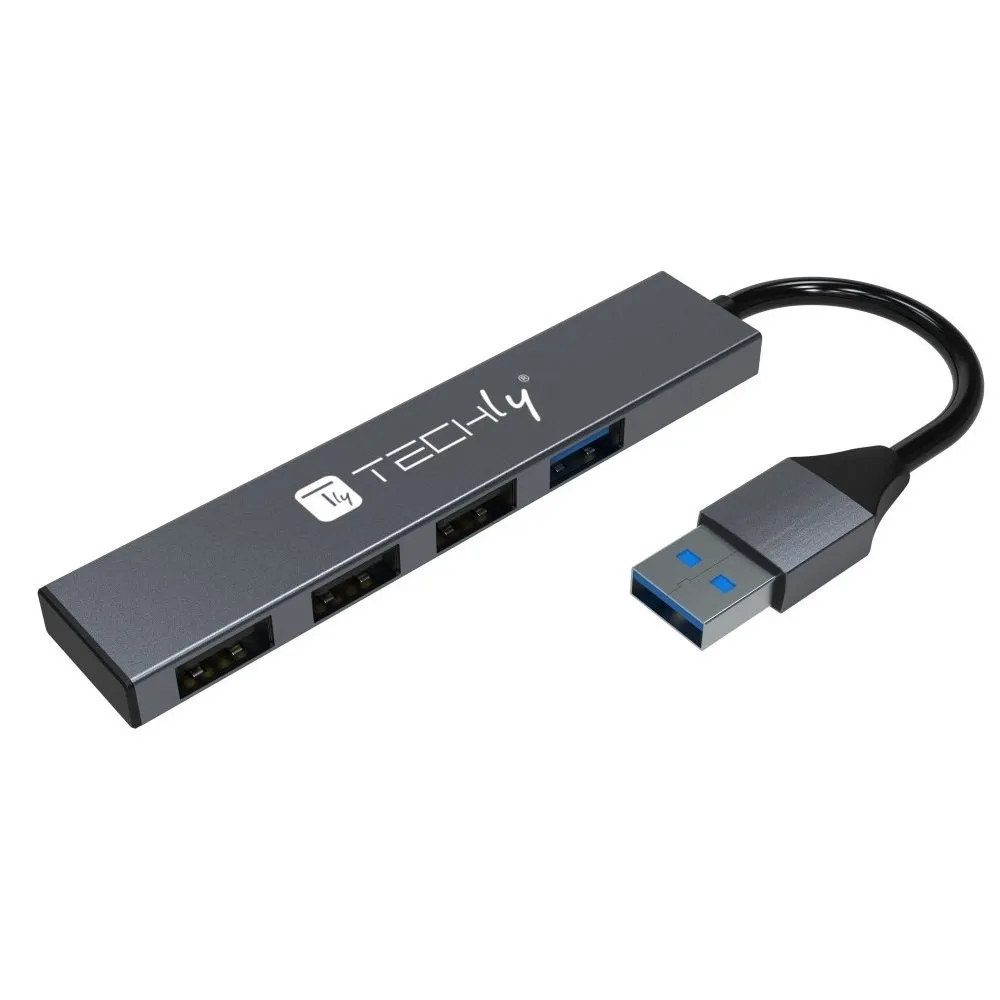 Techly Hub USB 4-portowy 3x USB 2.0  1x USB 3.2 Gen1