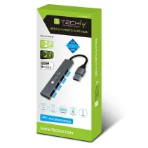 Techly Hub USB 4-portowy 3x USB 2.0  1x USB 3.2 Gen1
