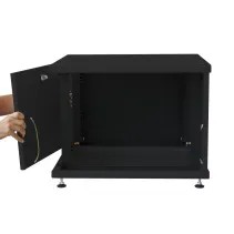 Szafa stojąca/wisząca Rack 19" 8U 540x600, drzwi perforowane, do baterii fotowoltaicznych, czarna