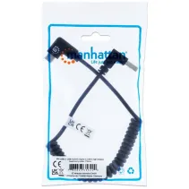 Kabel do ładowania USB-A na USB-C kątowy 90° spiralny 1m