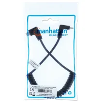 Kabel do ładowania USB-C na USB-MicroB kątowy90° spiralny 1m