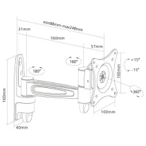 Manhattan 423700 Wieszak TV 13-27" ścienny obrotowy - B2B Netinet