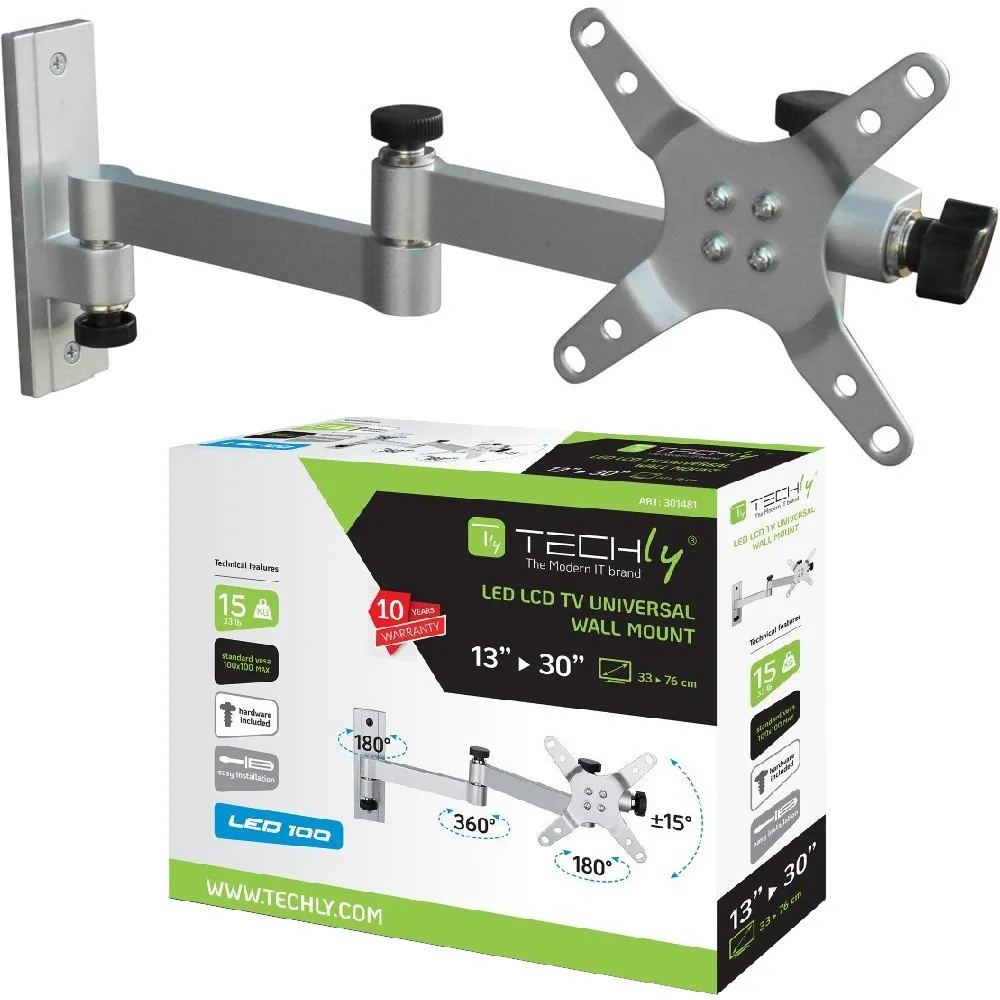 Techly 301481 Wieszak TV 13-30" ścienny obrotowy - B2B Netinet