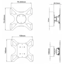 Techly 301412 Wieszak TV 19-37" ścienny obrotowy - B2B Netinet