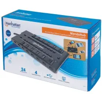 Hub USB 28-portowy z zasilaczem 24x USB 2.0, 4x USB 3.0