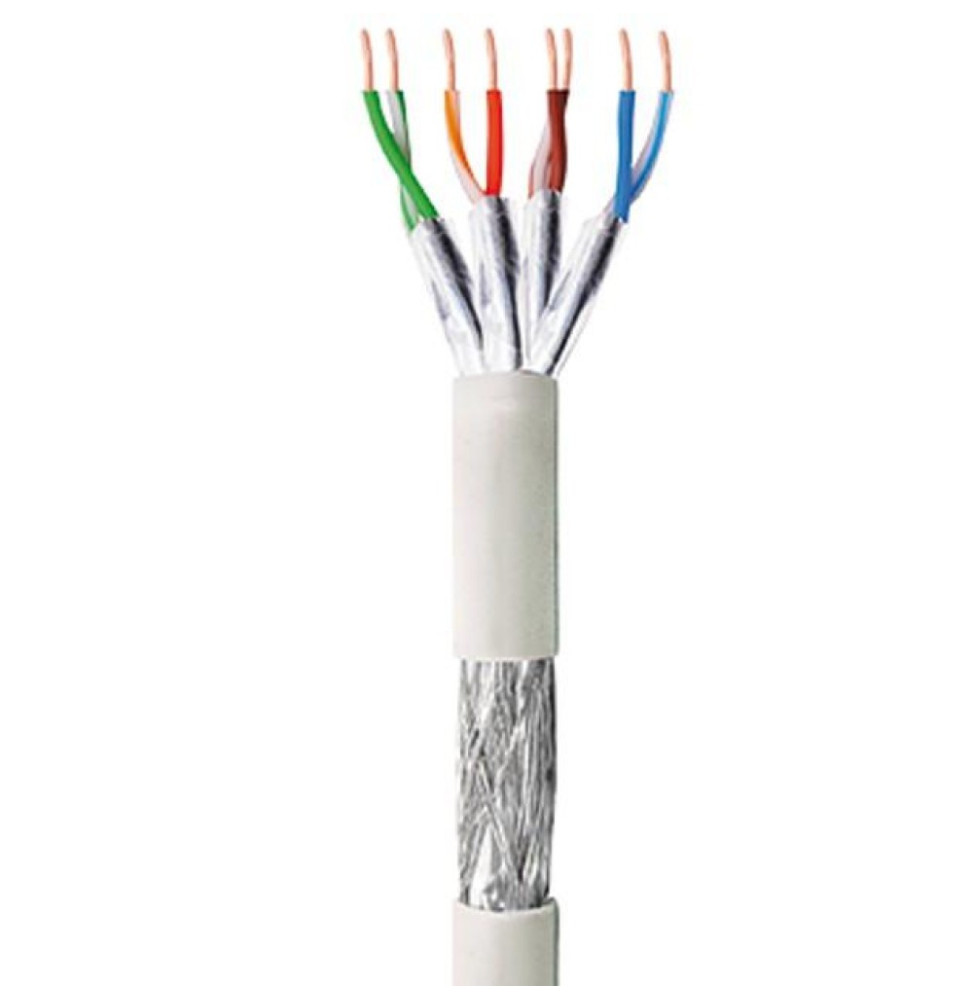 Kabel skrętka Cat6 SFTP drut 305m CCA szary