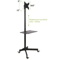 Techly ICA-TR20 Stojak mobilny TV 19-37" z półką AV - B2B Netinet