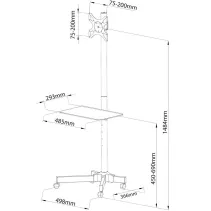 Techly ICA-TR20 Stojak mobilny TV 19-37" z półką AV - B2B Netinet