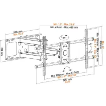 Manhattan 461290 Wieszak TV 37-90" ścienny obrotowy - B2B Netinet