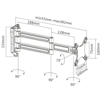 Manhattan 460958 Wieszak TV 13-27" ścienny obrotowy - B2B Netinet