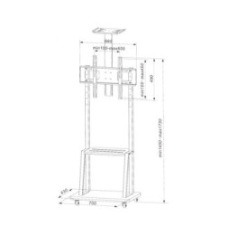 Stojak mobilny do telewizora 32-70" z dwoma półkami