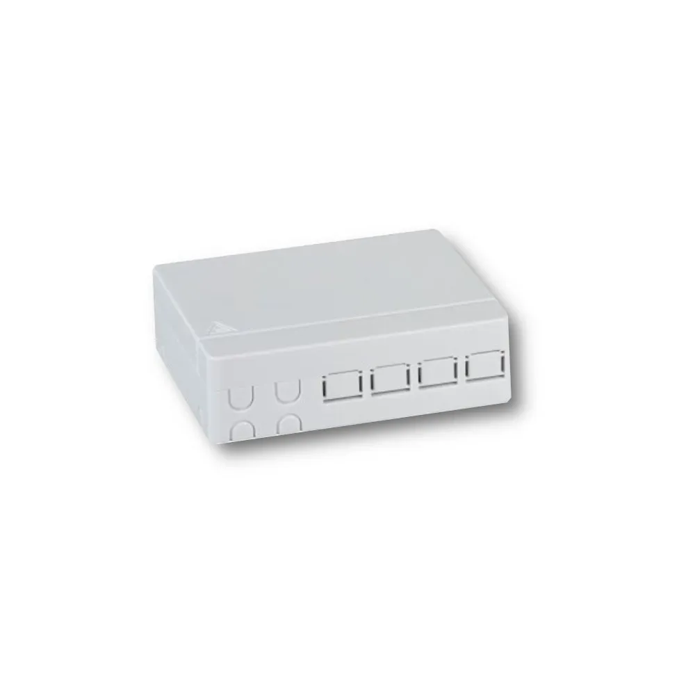 Gniazdo klienckie FTTH wew. 4 adaptery, naścienne/szyna DIN
