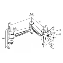 Manhattan 423670 Wieszak TV 13-27" ścienny obrotowy - B2B Netinet